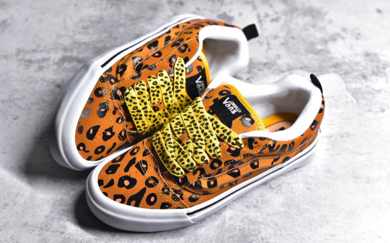 万斯 imran potato x vans knu skool 联名3d加粗侧边黄豹纹面包鞋