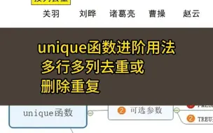 Download Video: uniqu函数进阶用法，多行多列去重或删除重复