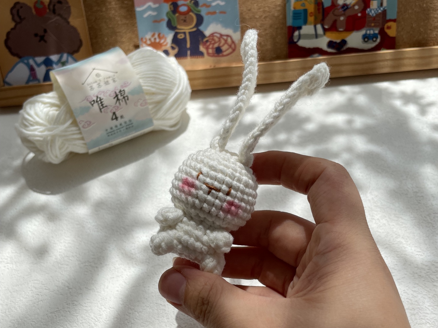 教会你勾一只一体钩织的小兔子教程～太可爱了