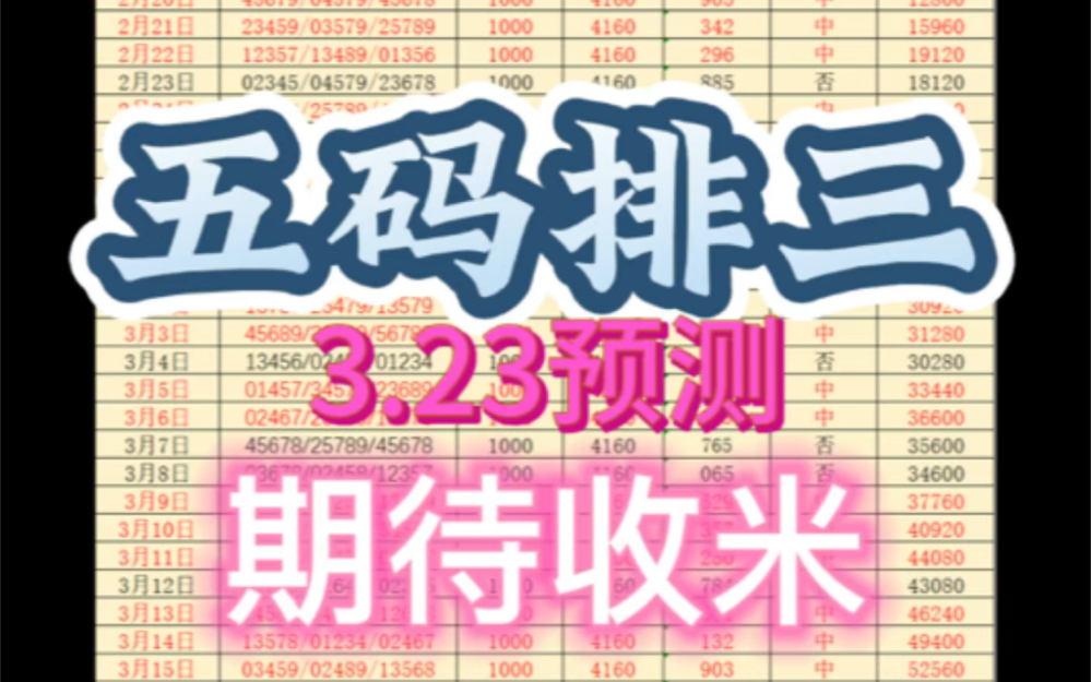 3.23日五码排三预测,中午开花晚上结果,我要把我失去的一切都拿回来.哔哩哔哩bilibili