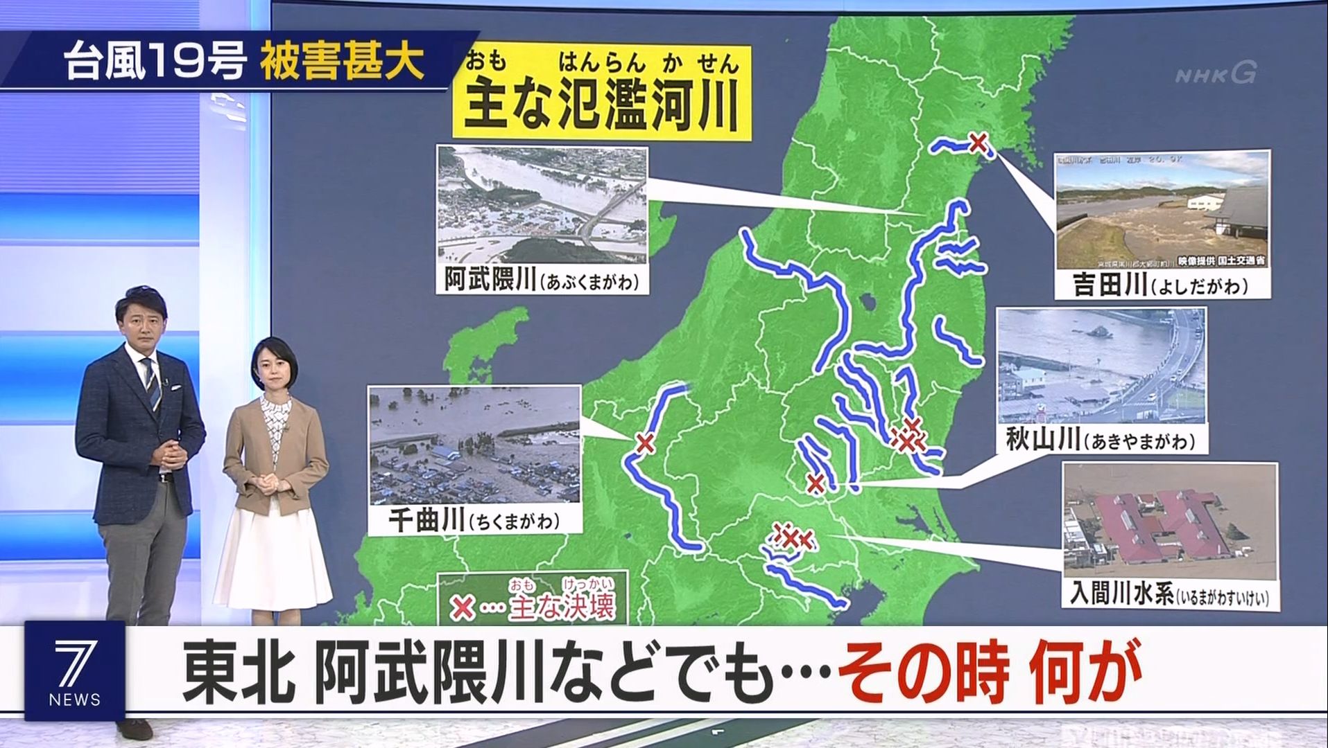 [2019] NHK HD 19点新闻 台风海贝斯灾情 1小时直播特别节目 / NHK ニュース 7哔哩哔哩bilibili