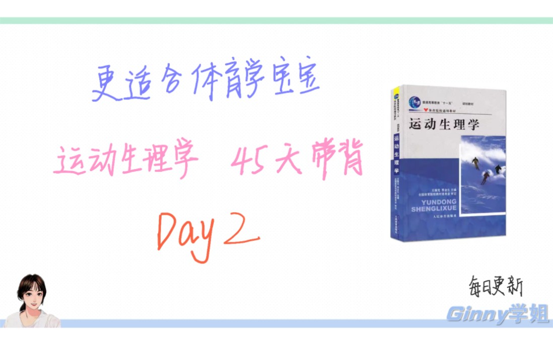 [图]更适合体育学宝宝体质｜45天运动生理学带背｜Day2（动作电位/静息电位/神经-肌肉接头处的兴奋传递/骨骼肌的兴奋-收缩耦联过程/肌丝滑行学说）