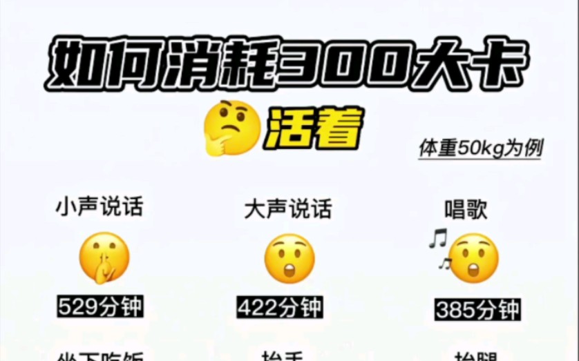 消耗掉300大卡需要做些什么?哔哩哔哩bilibili