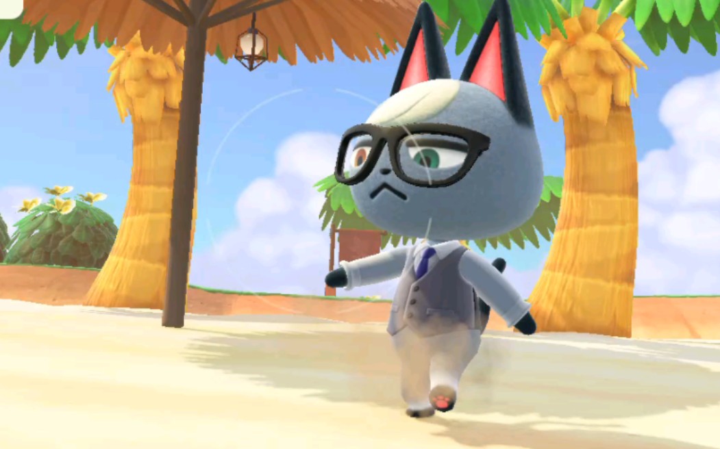 【动森】杰克垮起个脸踩沙子玩