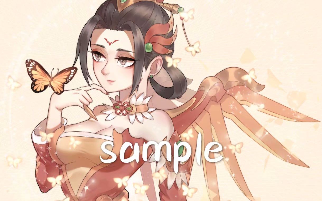 守望先锋朱雀天使稿绘画(上色)过程