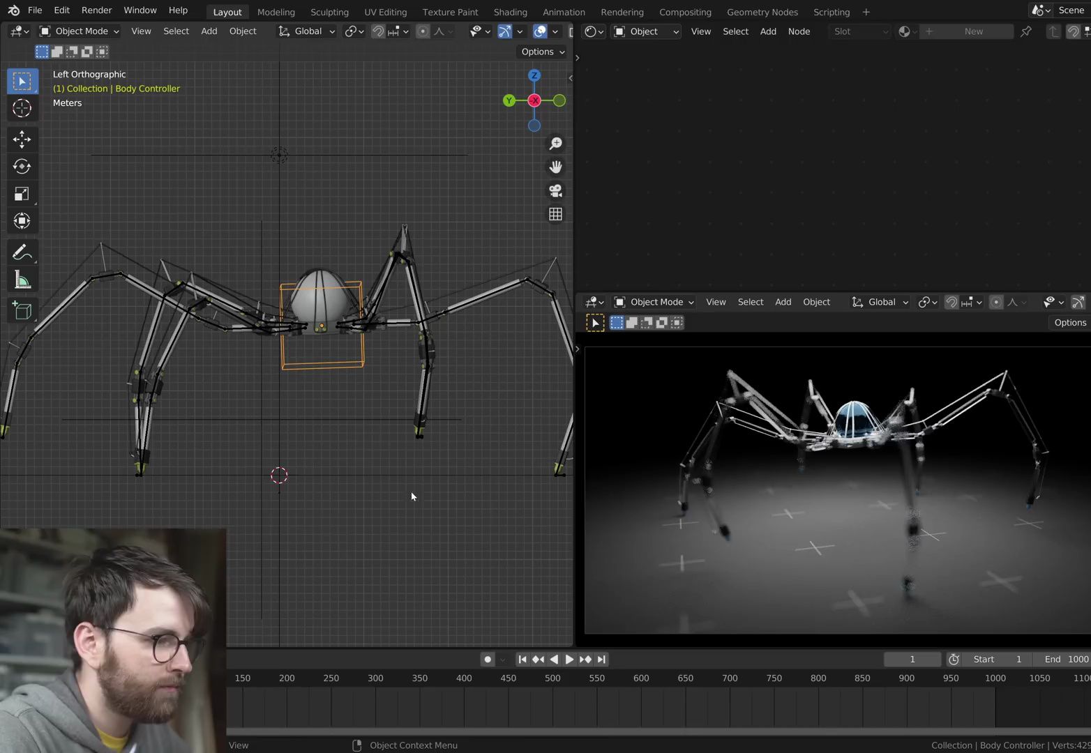 blender机械蜘蛛模型与动画制作