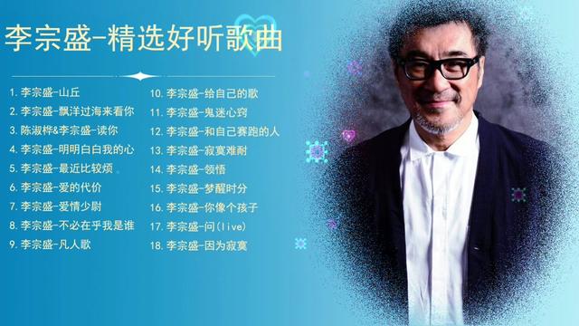 李宗盛 精选好听歌曲18首:山丘,飘洋过海来看你,凡人歌