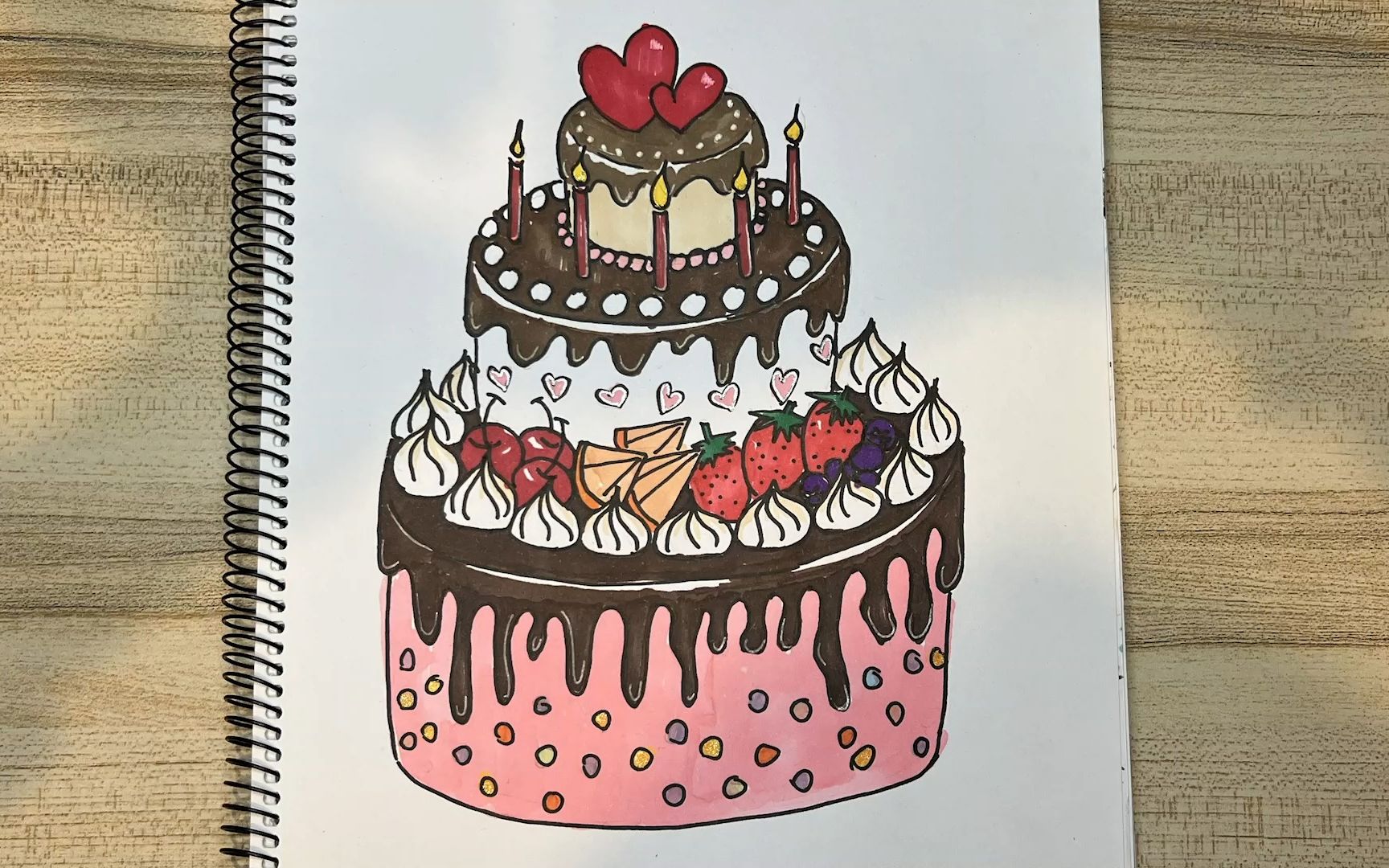 蛋糕怎么画,生日蛋糕怎么画,卡通生日蛋糕,奶油蛋糕怎么画
