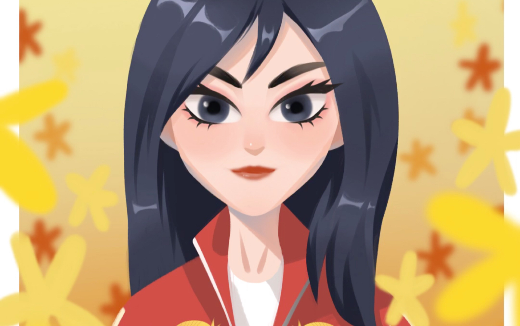 【procreate】花木兰头像插画_哔哩哔哩_bilibili