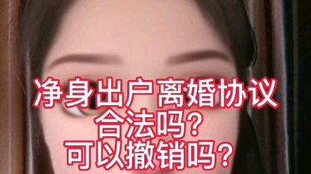 净身出户离婚协议合法吗?可以撤销吗?哔哩哔哩bilibili