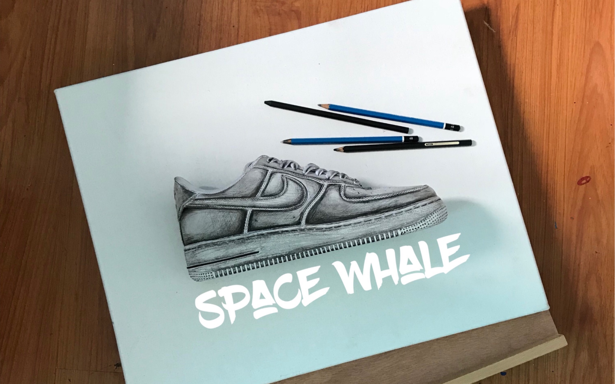 【球鞋改造】重金属素描风 空军一号手绘改造