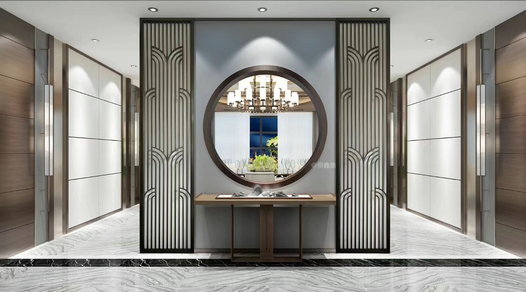 实心铝板雕刻屏风 客厅家装玄关 玄关隔断