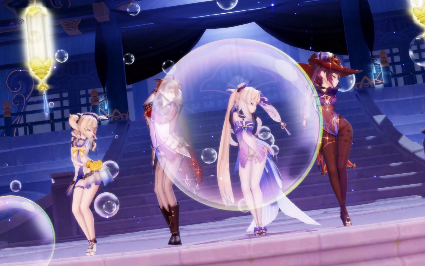 【原神mmd】提瓦特水系女团,提线木偶stellar - marionette