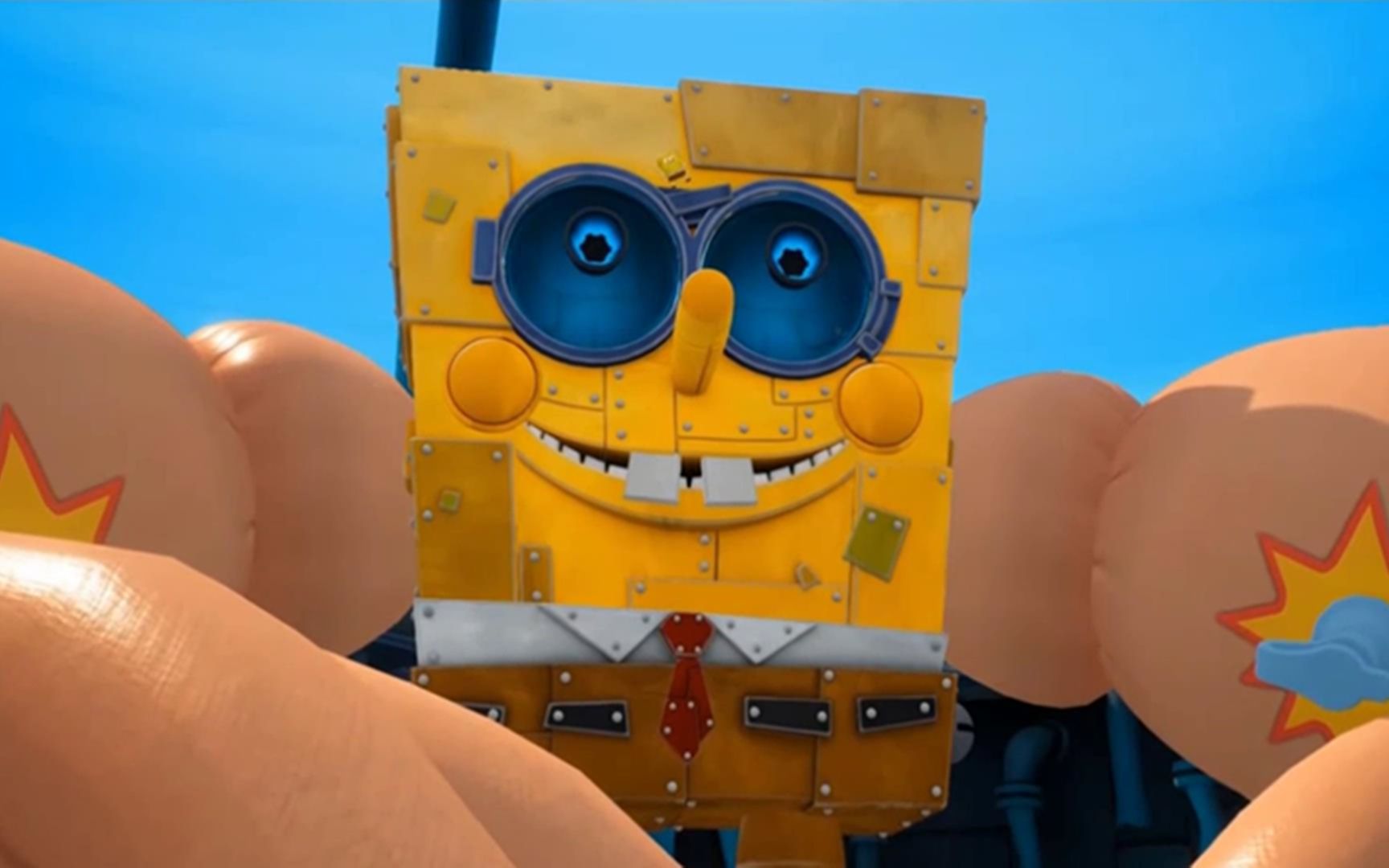 海绵宝宝比奇堡大冒险:海绵宝宝机器人进化了,变成了肌肉男!