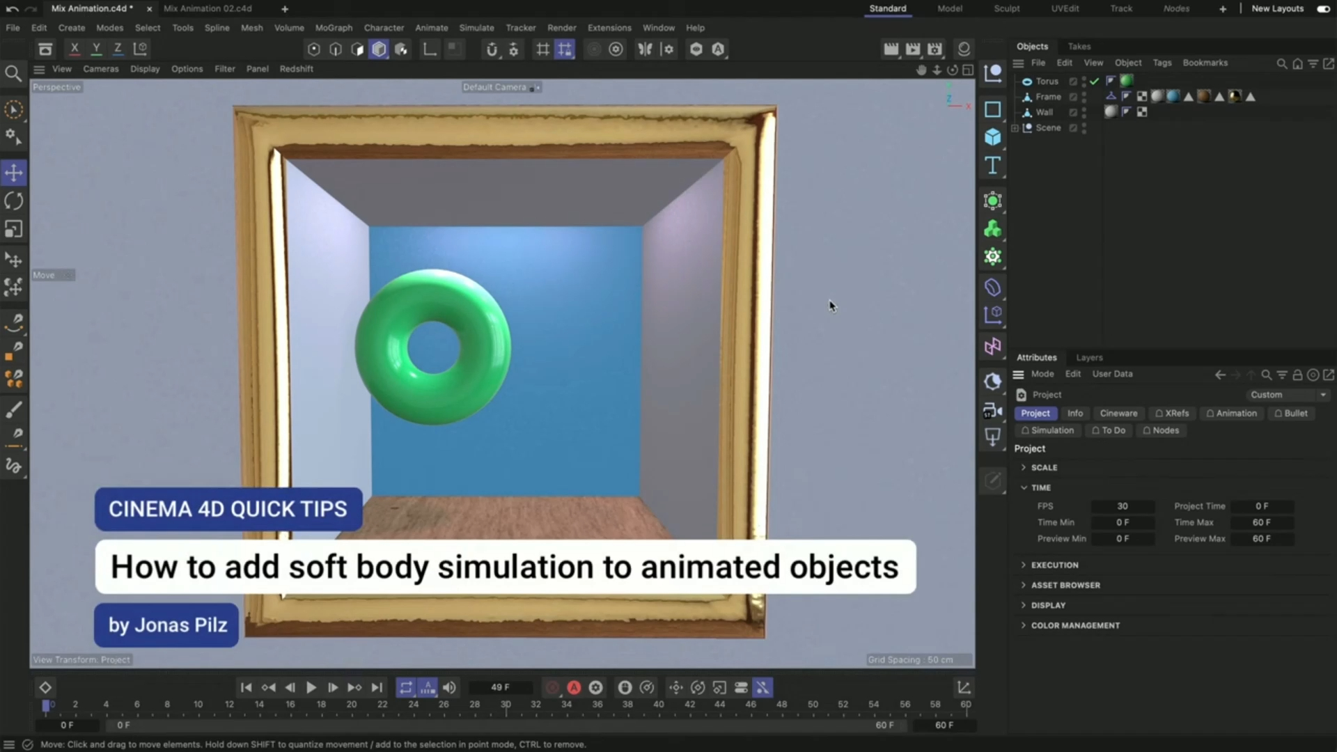 [混合动画_c4d教程]054模拟动画不再随缘看人品_中文配音