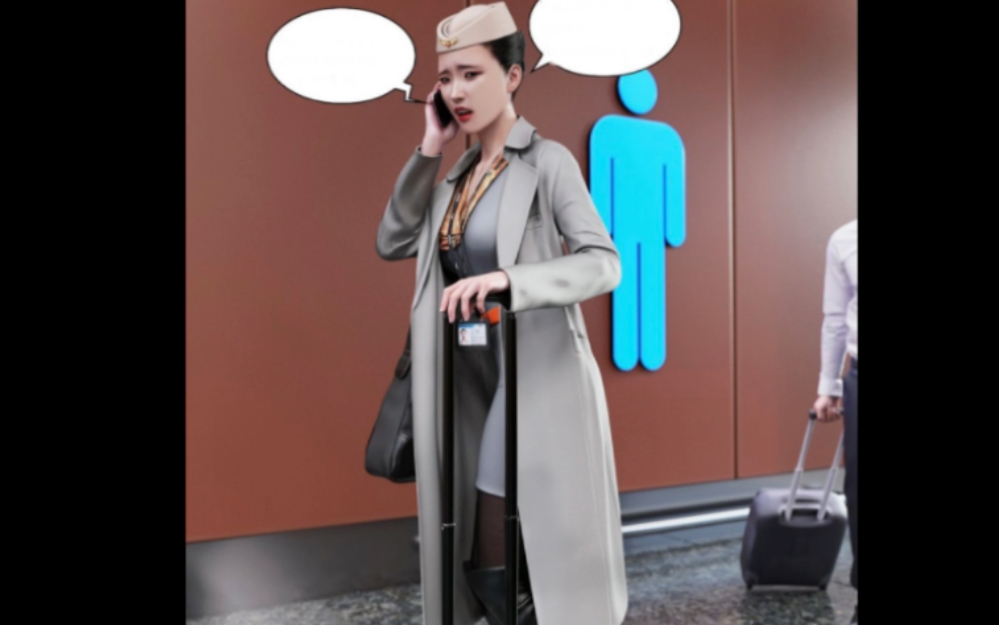 过膝长靴空姐乘务员漫画,多样风格漫画.