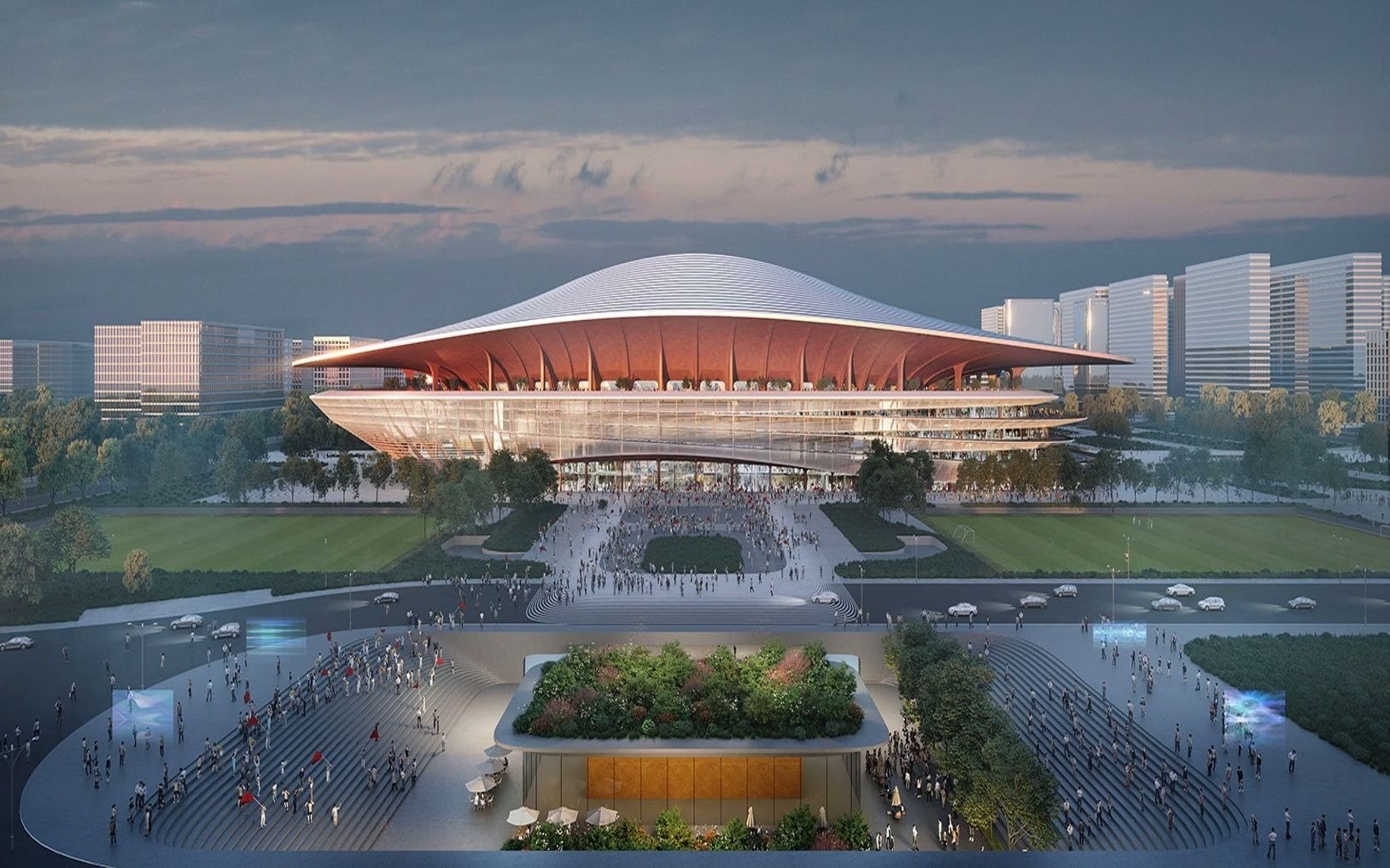 扎哈哈迪德建筑作品集 #体育馆案例 西安国际足球中心开建 扎哈