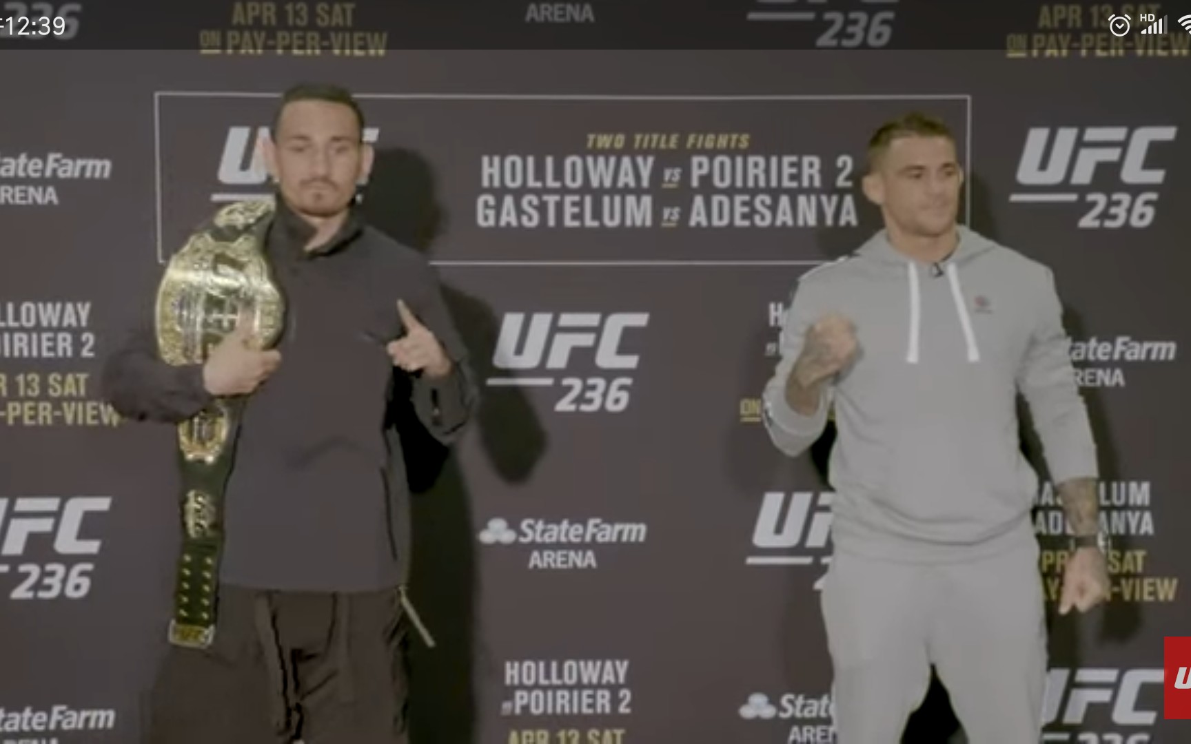 ufc236精彩对视环节天佑vs钻石