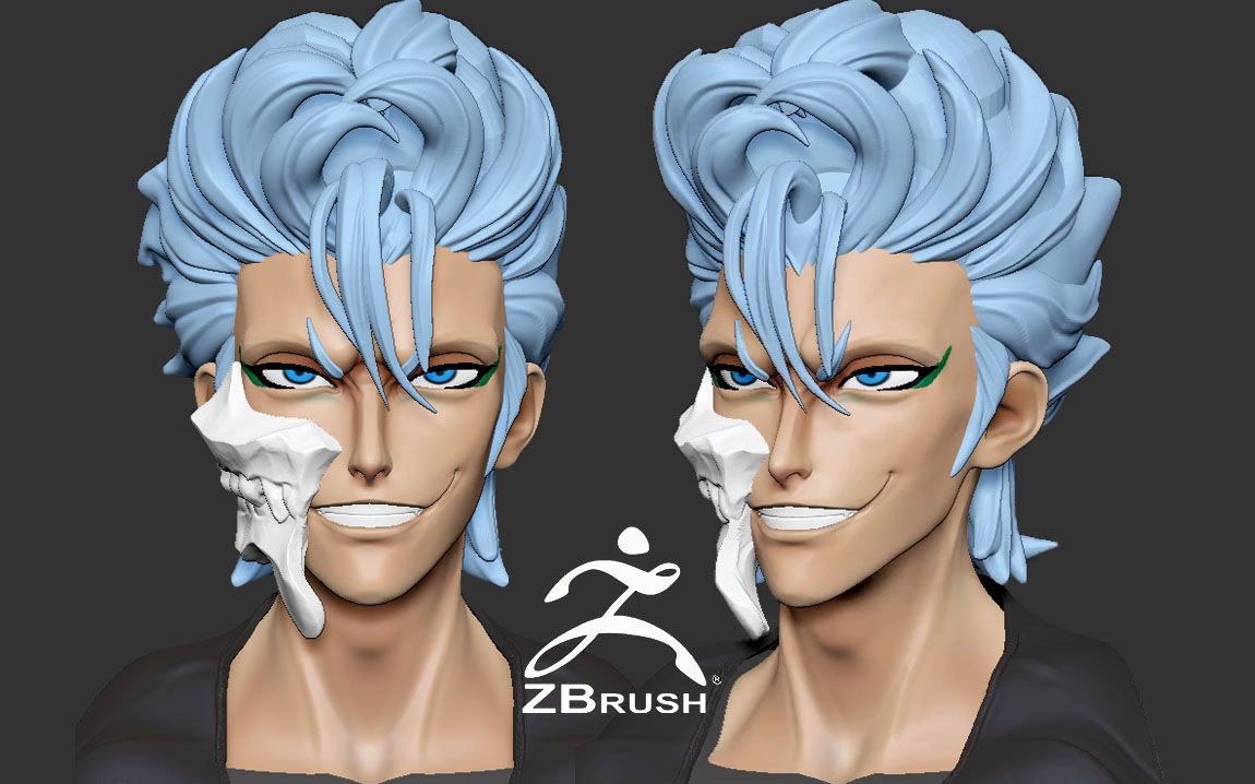 zbrush《死神》十刃之一葛力姆乔·贾卡杰克,2小时教你从模型到上色全