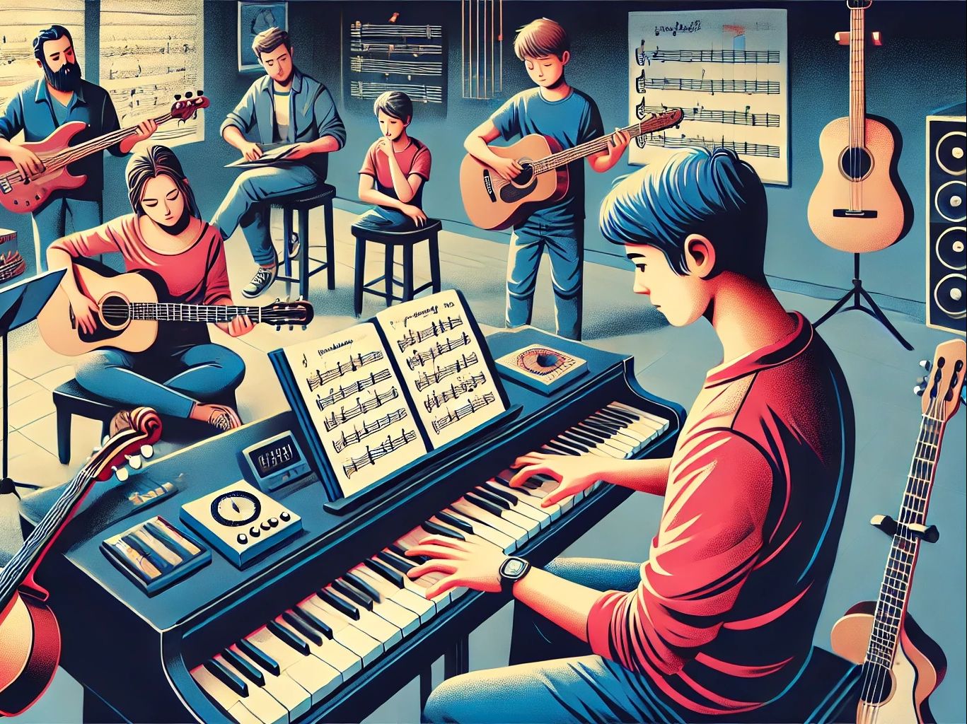 96. 上音乐课 at a music lesson,100个英语实战场景