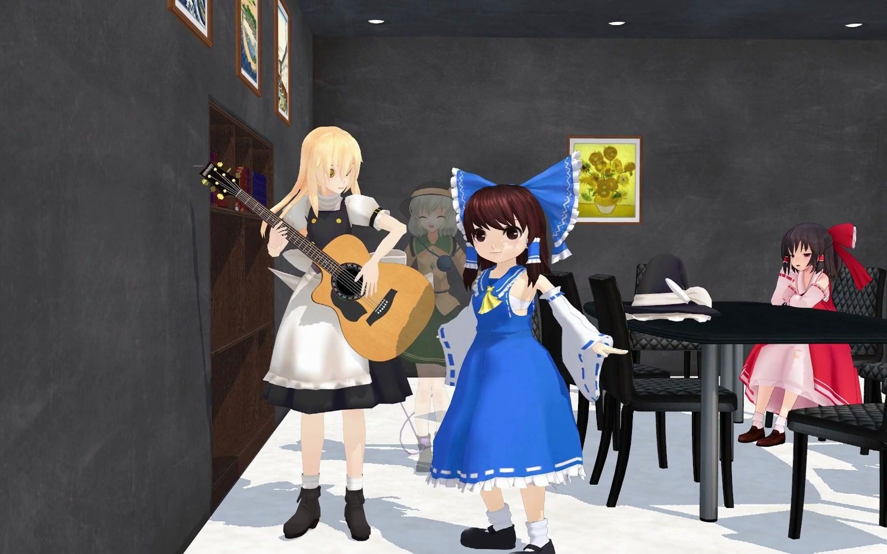 【东方MMD】魔理沙・灵梦・恋恋『锤子吉他手』【再现】_哔哩哔哩_bilibili