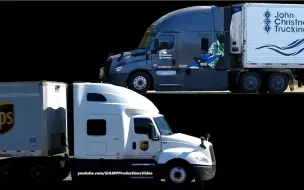 Download Video: 【北美卡车】Grey Freightliner Cascadia 约翰·克里斯特纳 UPS International LT | 卡车识别