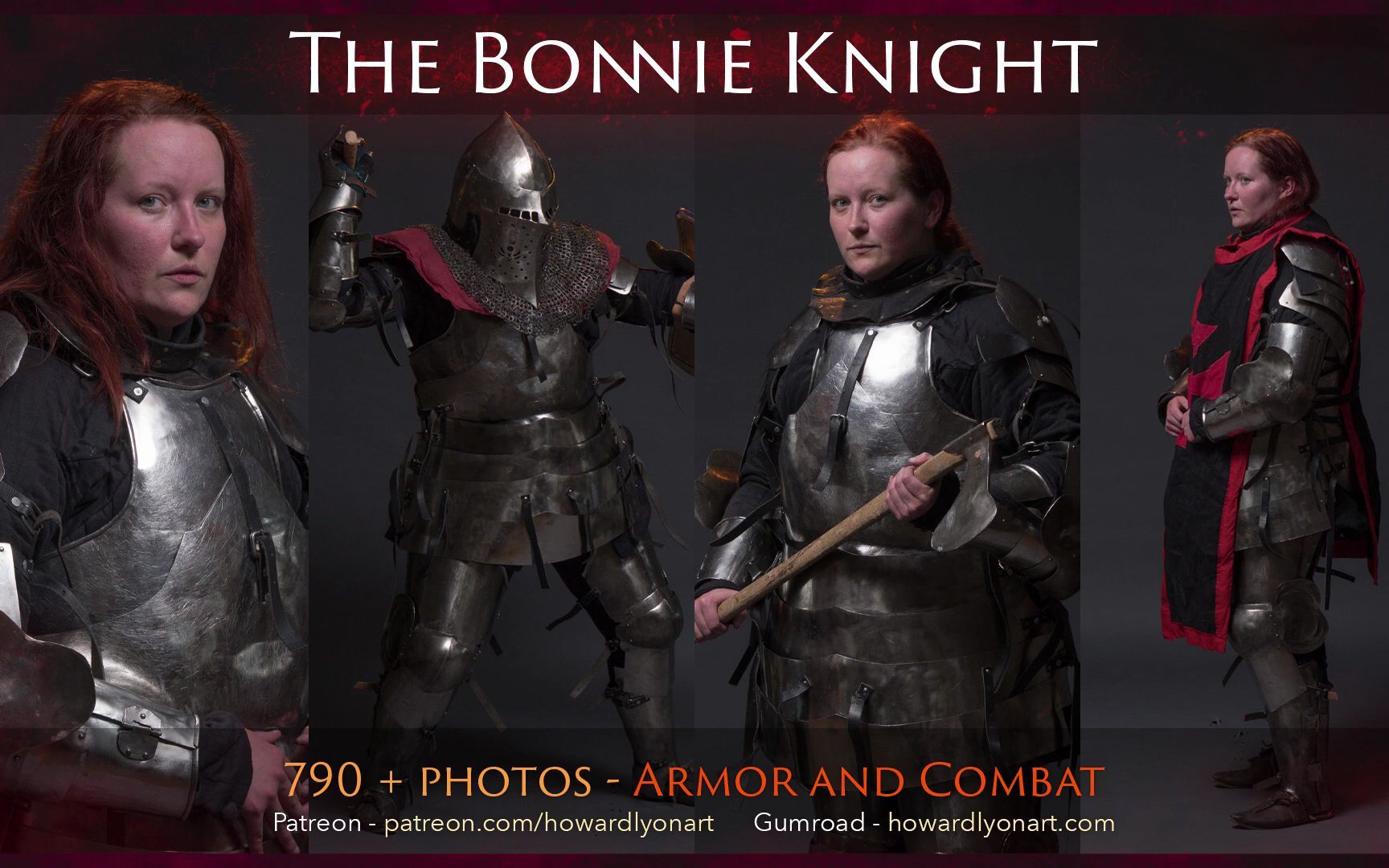 cgalpha - 790张中世纪盔甲骑士动作姿势参考图片 the bonnie knight