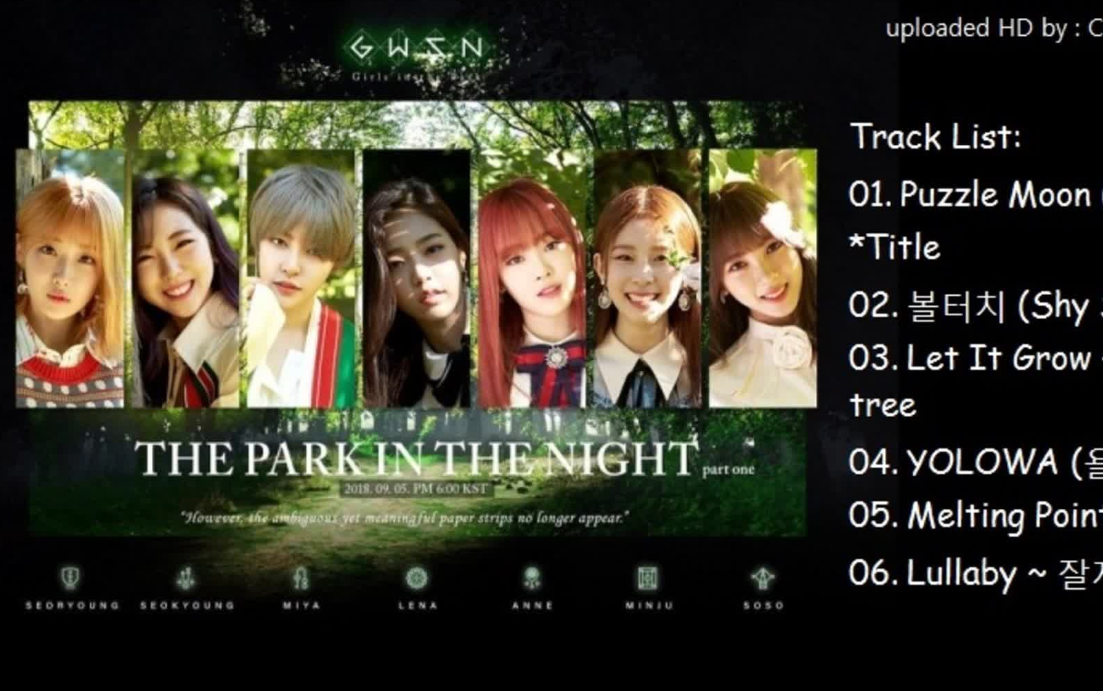 [图](听歌)【 GWSN (公园少女)】《THE PARK IN THE NIGHT》 出道专辑~