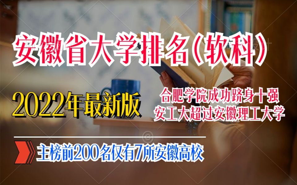 安徽省大学排名(软科版)合肥学院跻身十强 安工大力压安理工哔哩哔哩bilibili