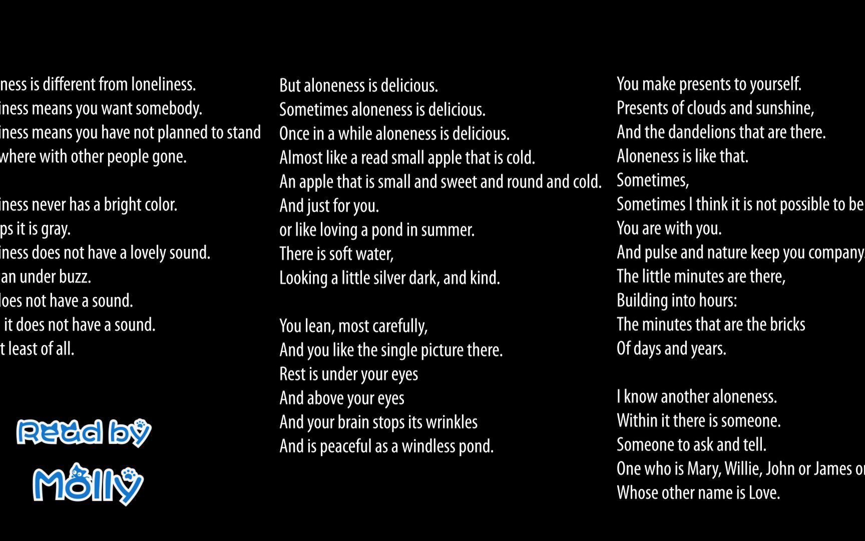 英文儿童诗歌朗诵alonenessbygwendolynbrooks