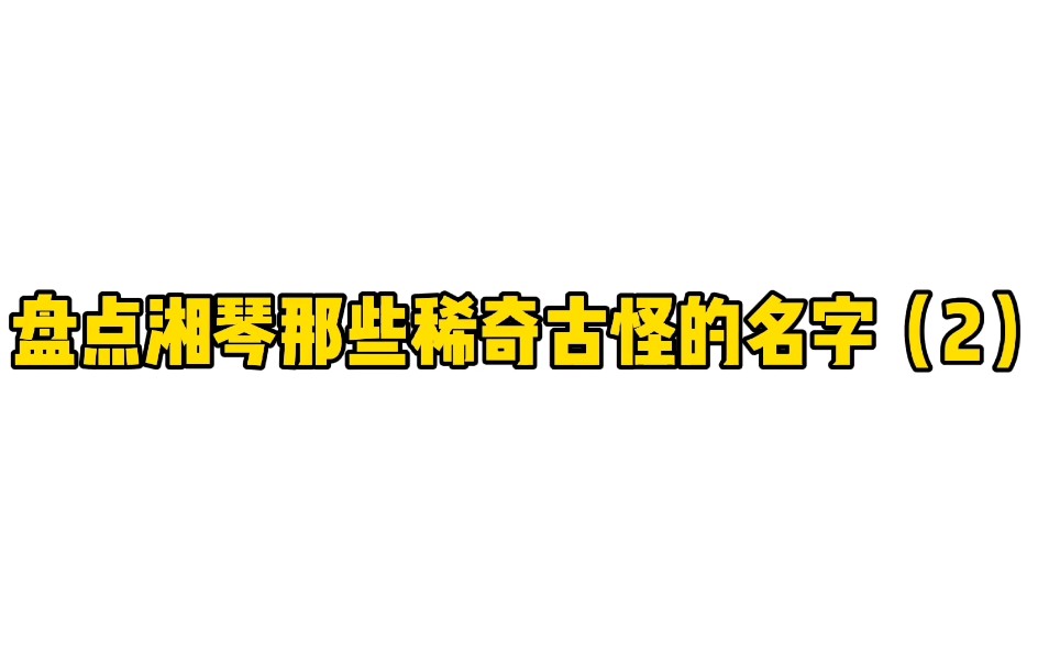 盘点湘琴那些稀奇古怪的名字(2)哔哩哔哩bilibili