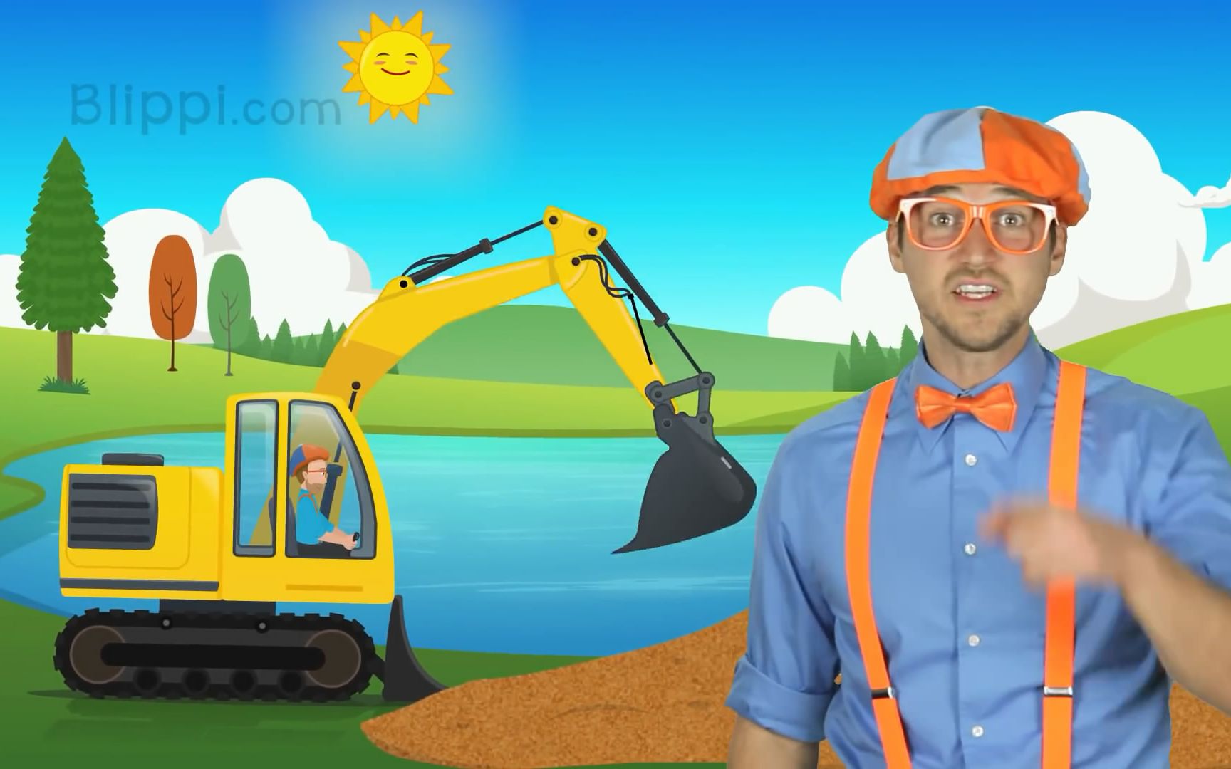 [图]【挖掘机之歌】Construction Vehicles for Kids with Blippi - The Excavator Song