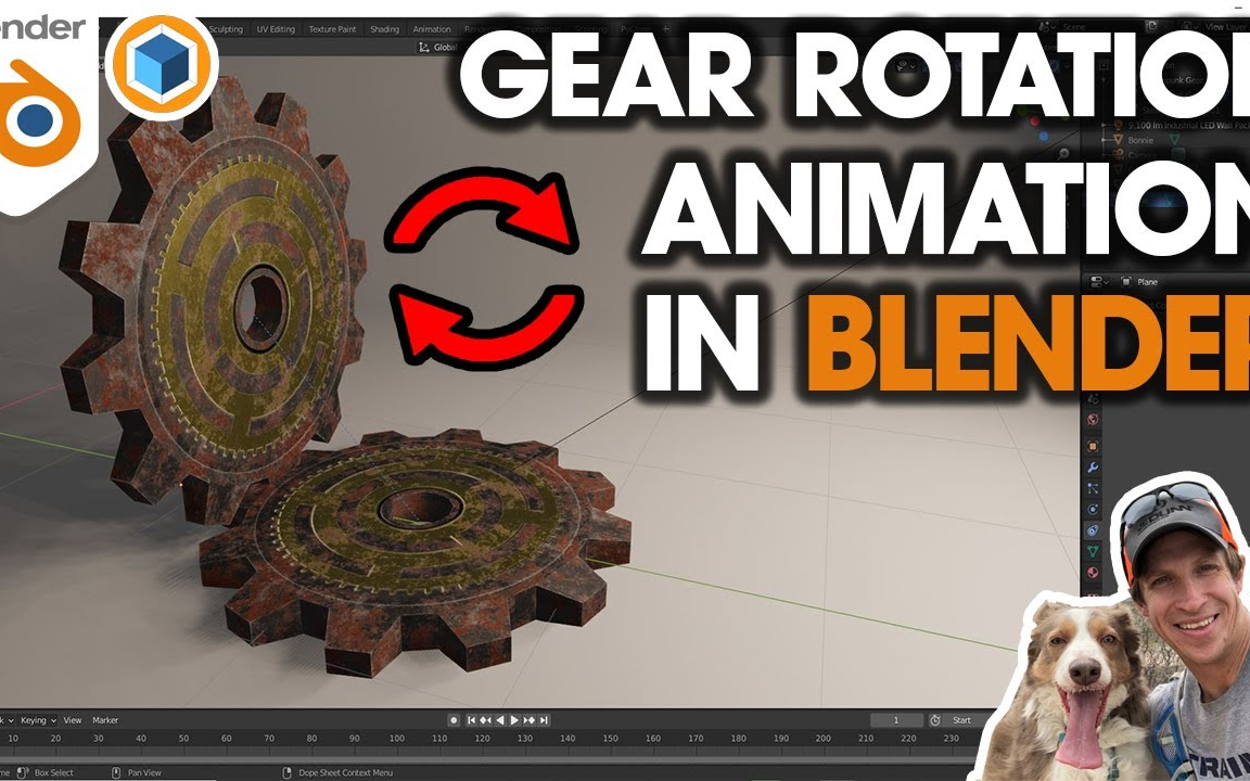 iblender中文版插件 約束齒輪運動動畫 constraints linked gear anim