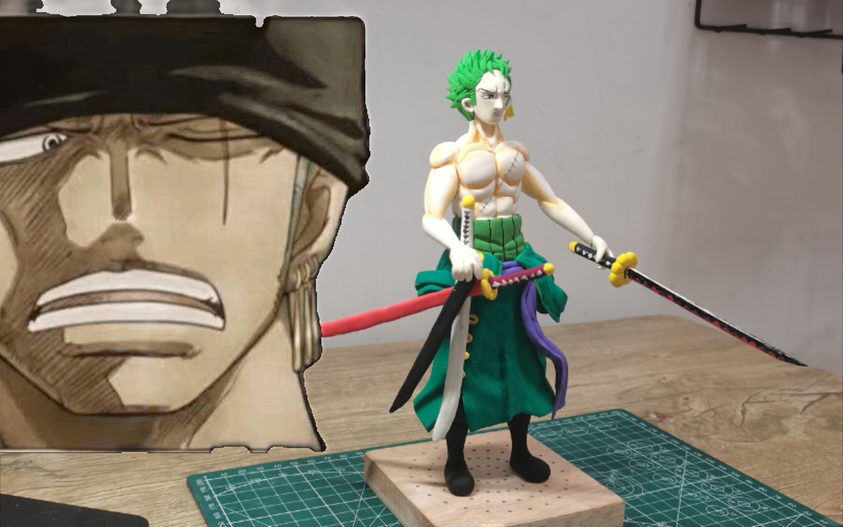 海贼王罗罗诺亚索隆粘土制作
