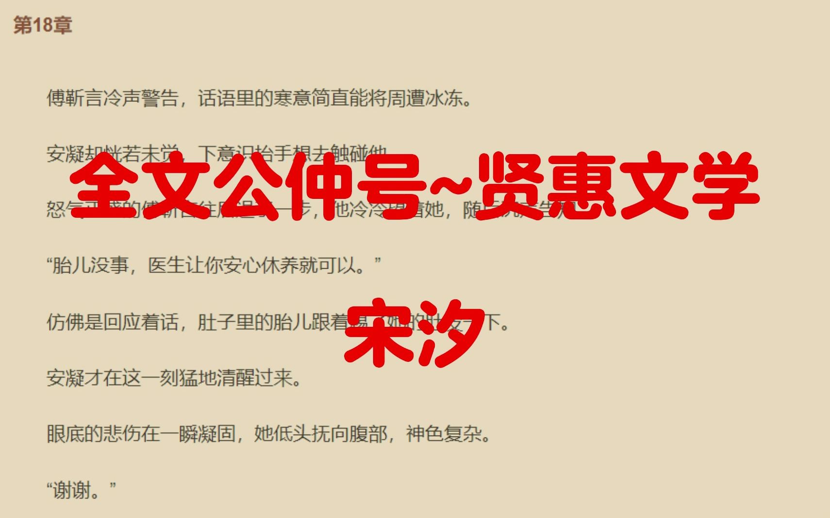 [图]精品小说《宋汐傅靳言》又名《宋汐傅靳言》全文已完结