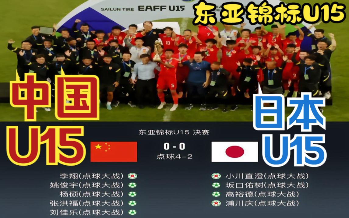 【东亚锦标U15】英雄出少年!中国U15点球大战42日本U15 夺冠集锦(9月8日)哔哩哔哩bilibili