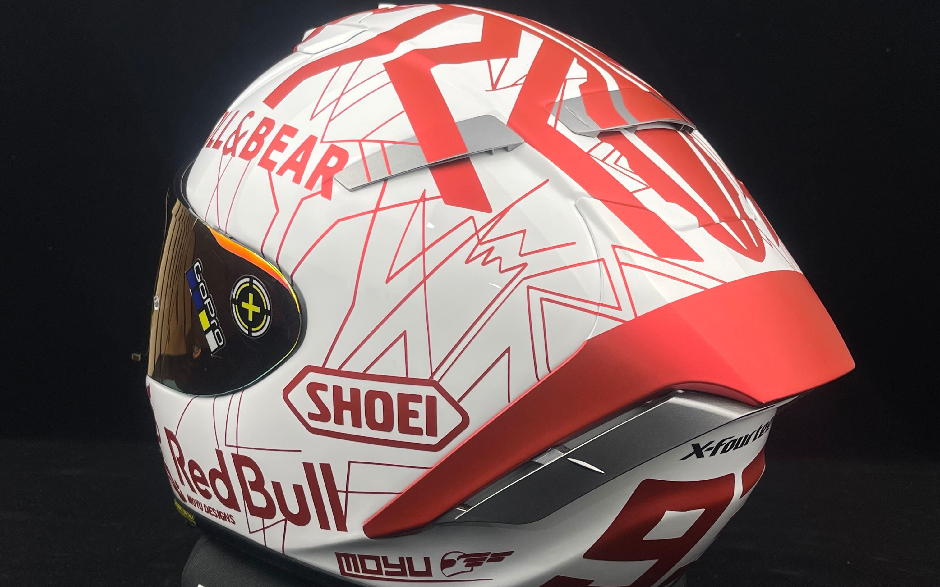shoei x14亮白 贴红蚂蚁版画