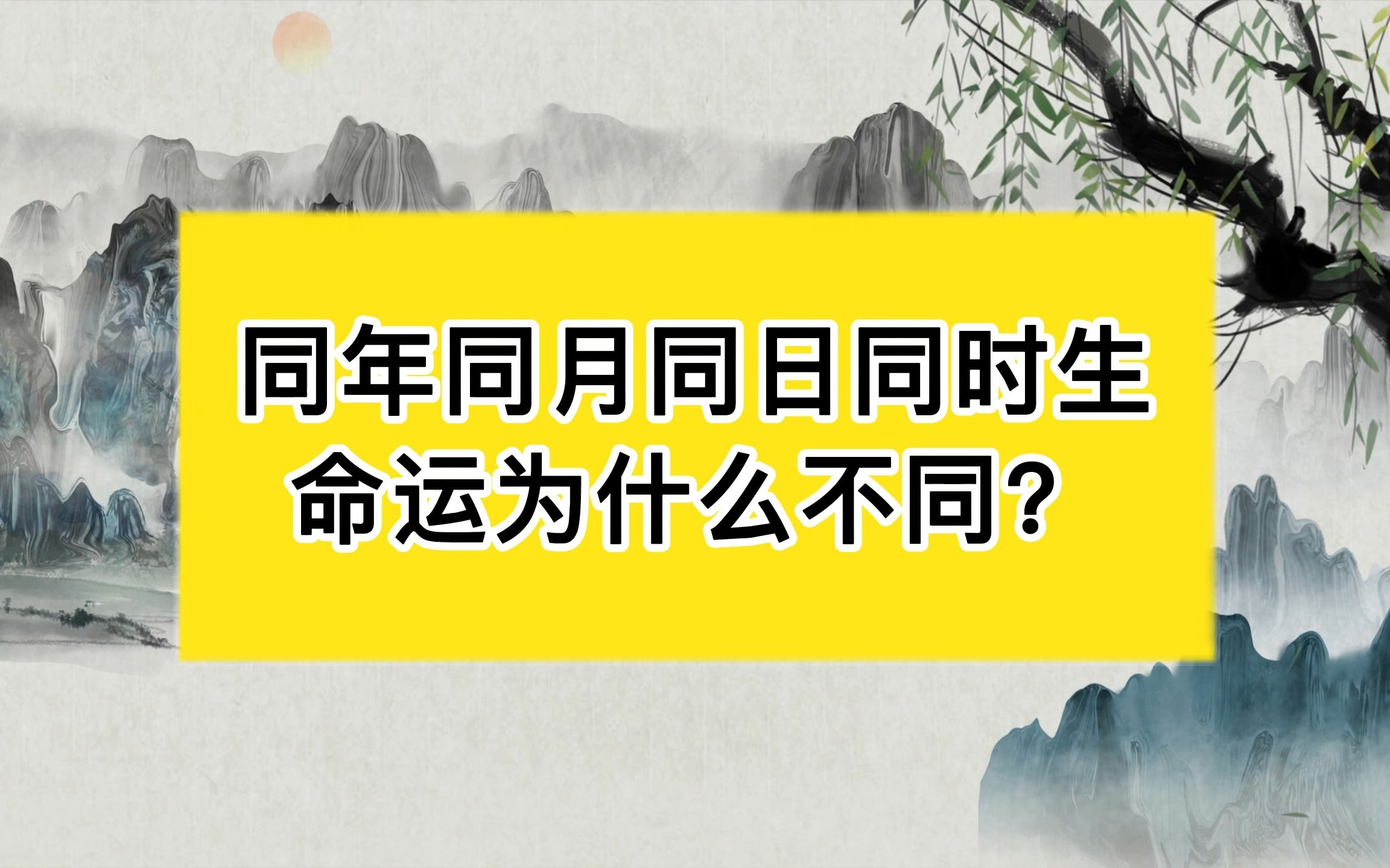 同年同月同日同时生,命运为什么不同?哔哩哔哩bilibili