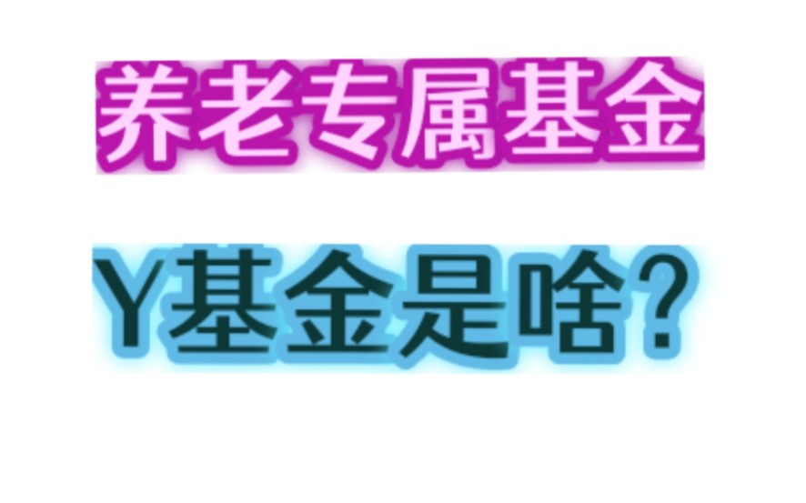 养老金专属基金Y型基金是啥?哔哩哔哩bilibili