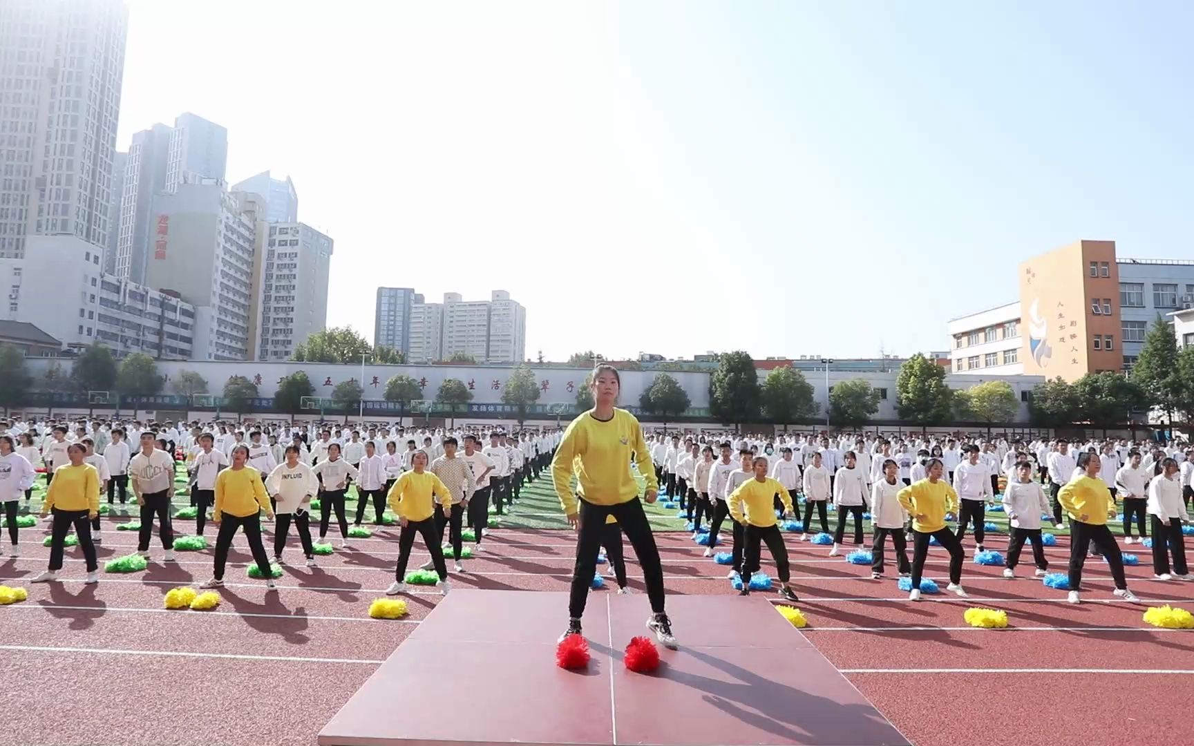郑州市第十四中学啦啦操大课间展示校园体育课间操