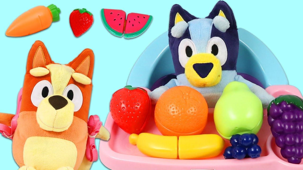 布鲁伊和宾果想吃草莓,香蕉和橙子