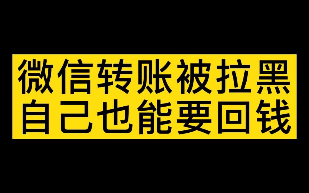 微信转账被拉黑,自己也能要回钱!哔哩哔哩bilibili