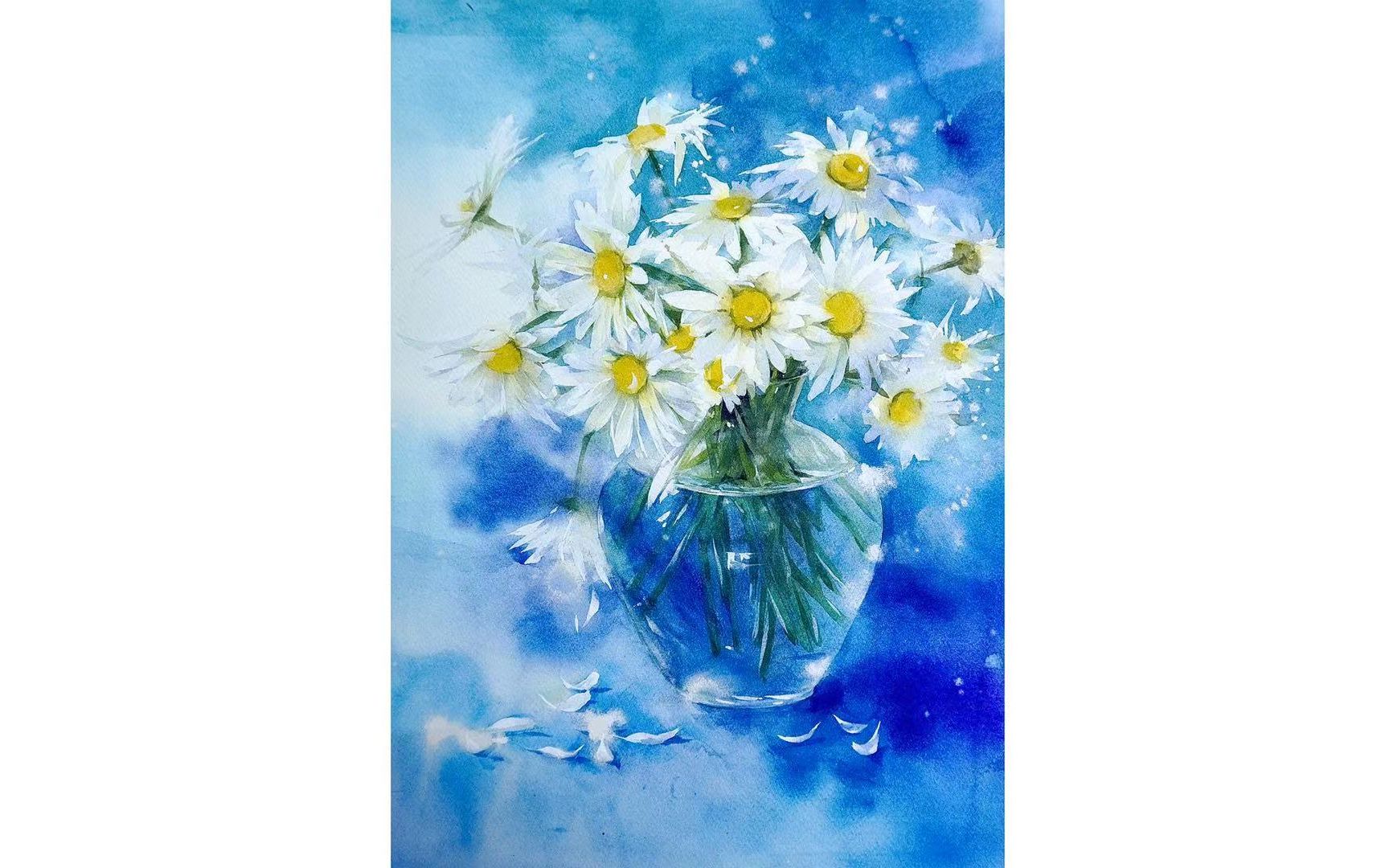 活动  水彩花卉——一起来画一束小雏菊吧