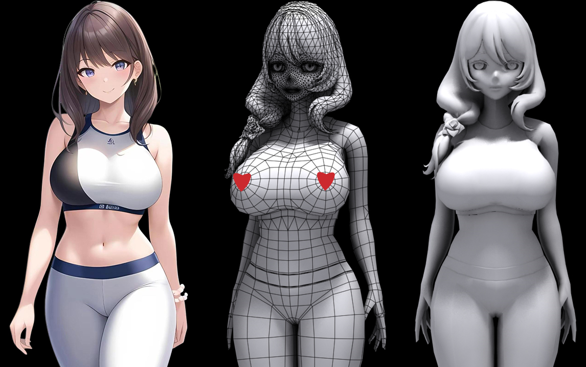 【3D】巨乳癖!建模师为何都喜欢建模大胸?3Dmax女性人物角色模型制作 女性人体结构布线制作教程!哔哩哔哩bilibili