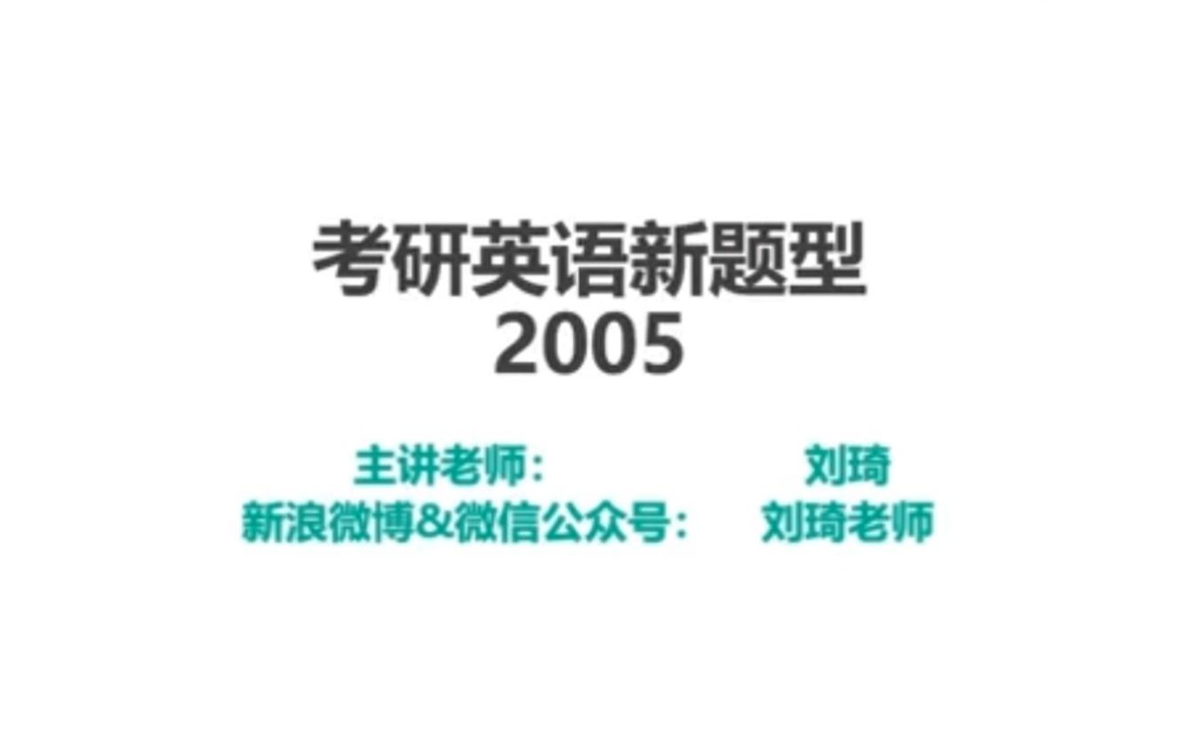 [图]【刘琦】考研新题型：2005年真题解析