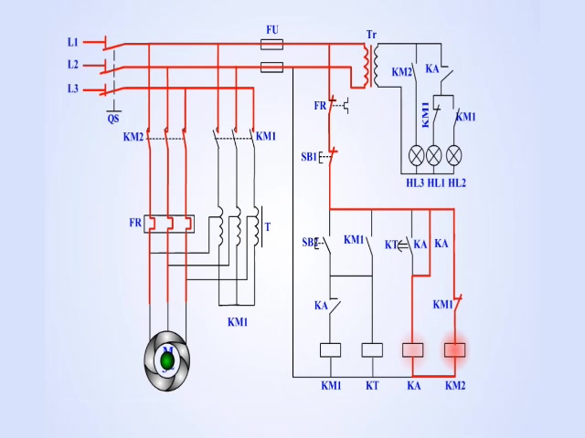 电动机控制原理图:自偶降压启动哔哩哔哩bilibili