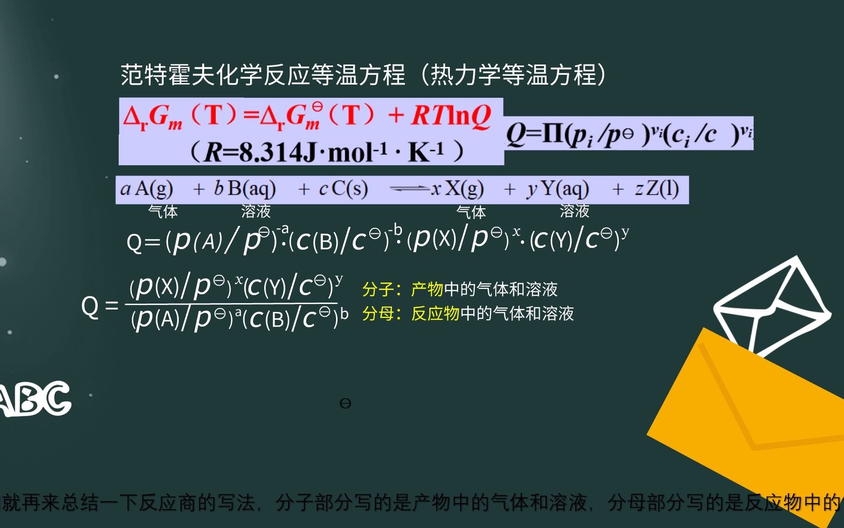 【yf化学微课】吉布斯函数变、反应商、标准平衡常数及反应方向之间的关系哔哩哔哩bilibili