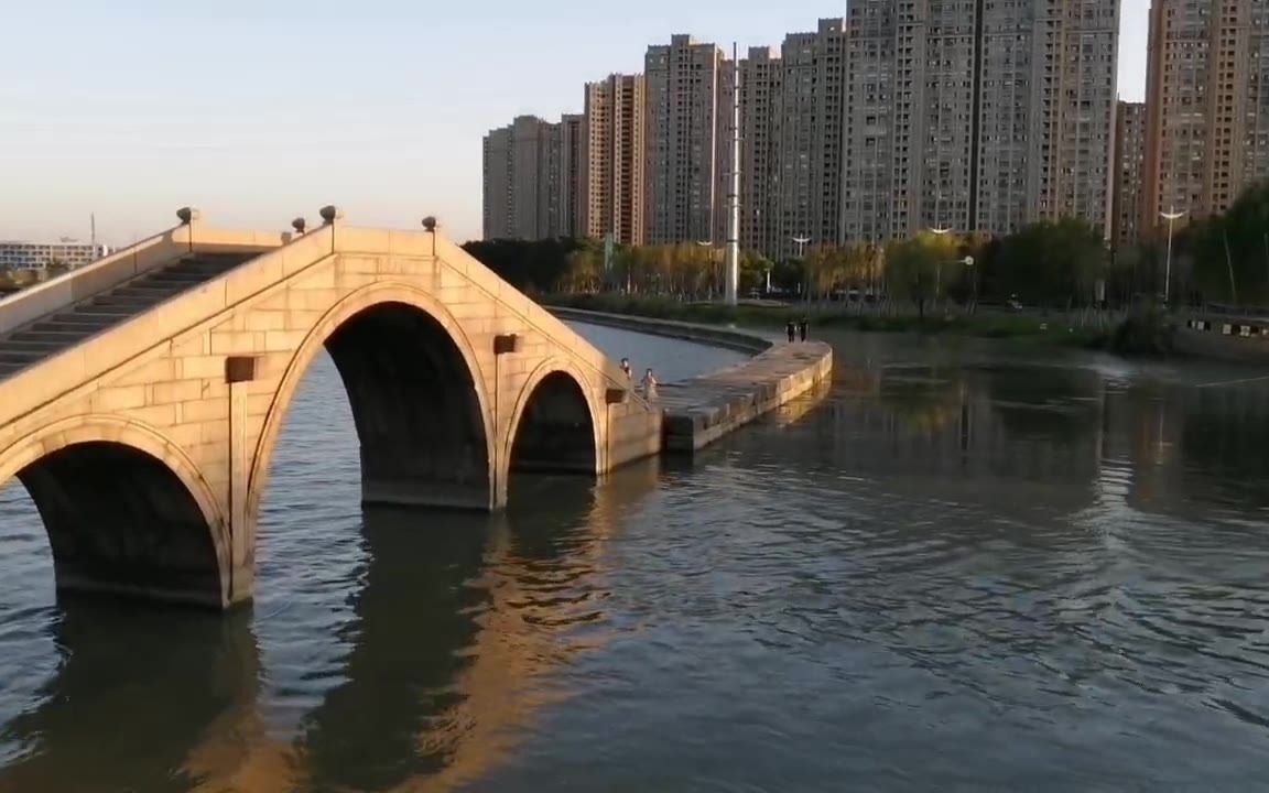 景观河道 苏州吴江运河大桥古纤道景区 江南风景 江南风光 南方风景