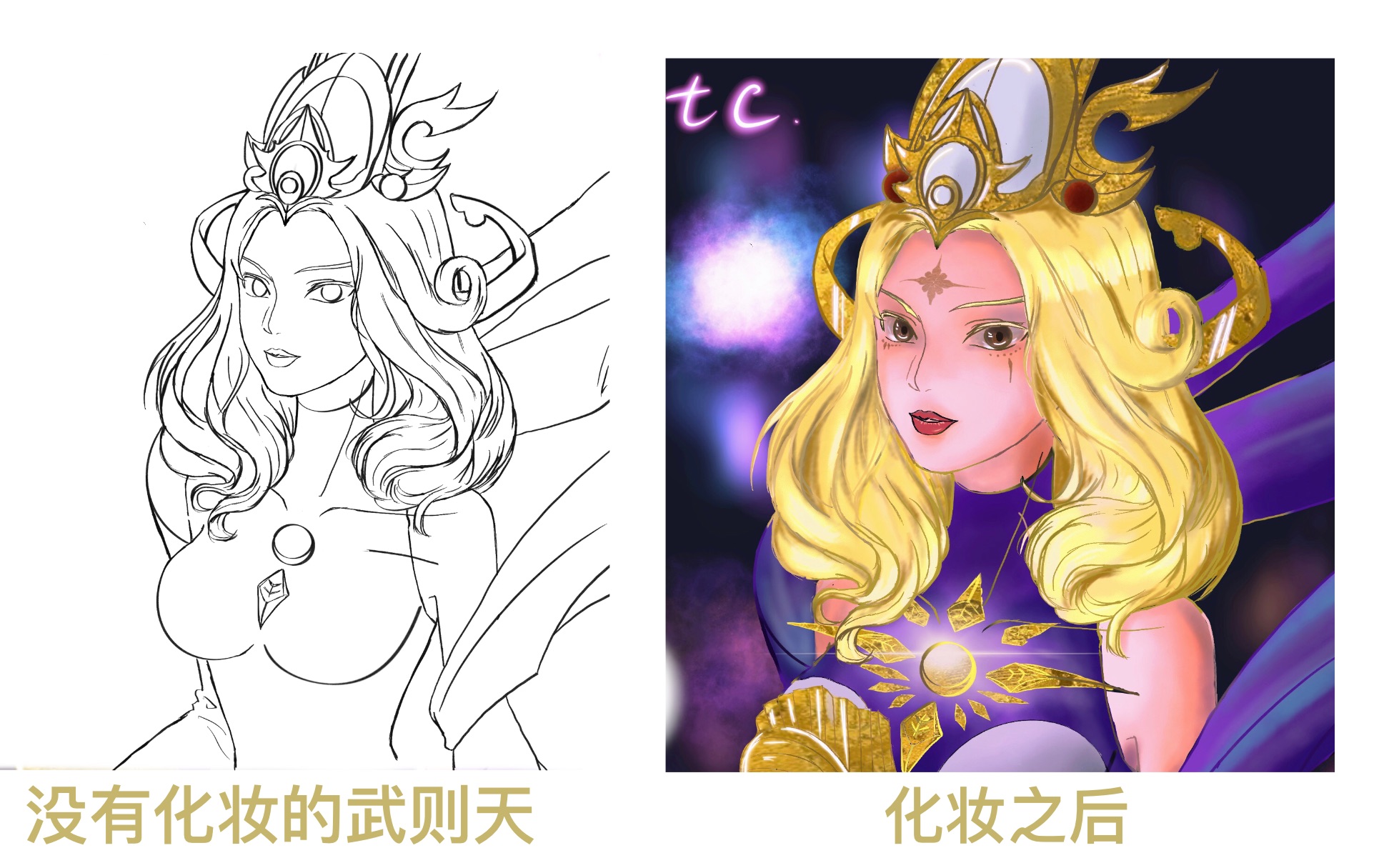 【procreate】武则天倪克斯神谕,令人头秃的二次上色 - 知了绘画练习5