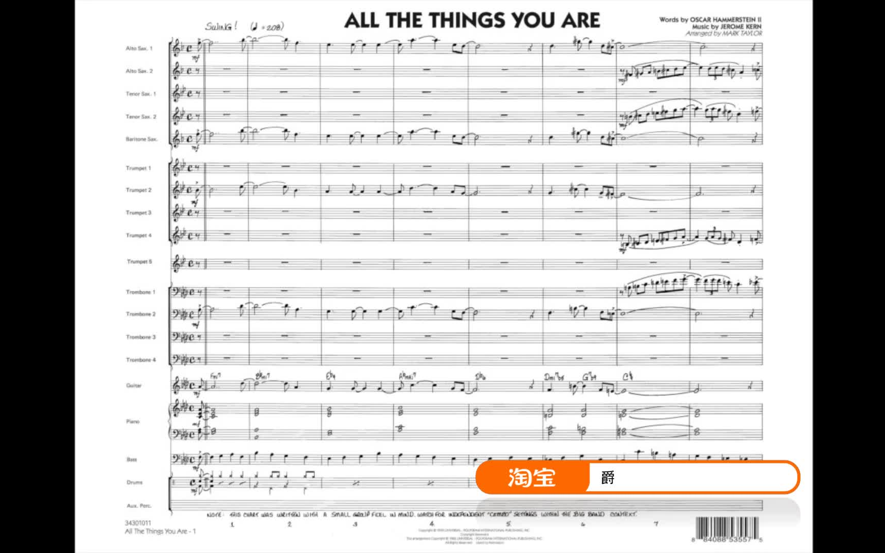 [图]All The Things You Are 爵士大乐队/Big Band/Jazz Band乐谱